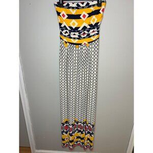 Fantastic fawn strapless Geometric maxi dress Women's